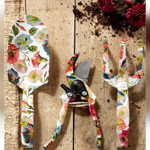 NWT -  Mackenzie Childs Morning Glory Gardening Tools - set of three, Rare Find!
